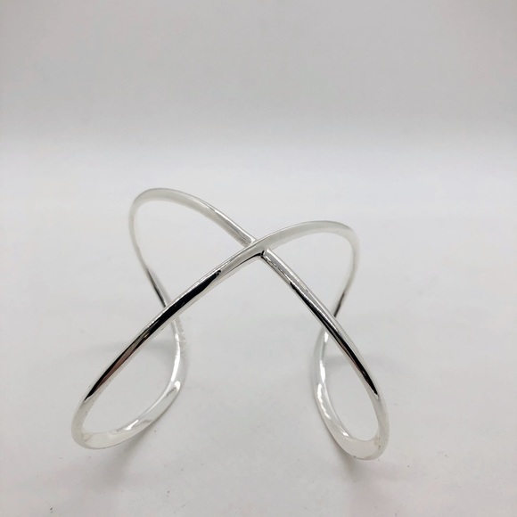 Vintage Silver Simple Modernist Cuff Bracelet - Picture 9 of 9